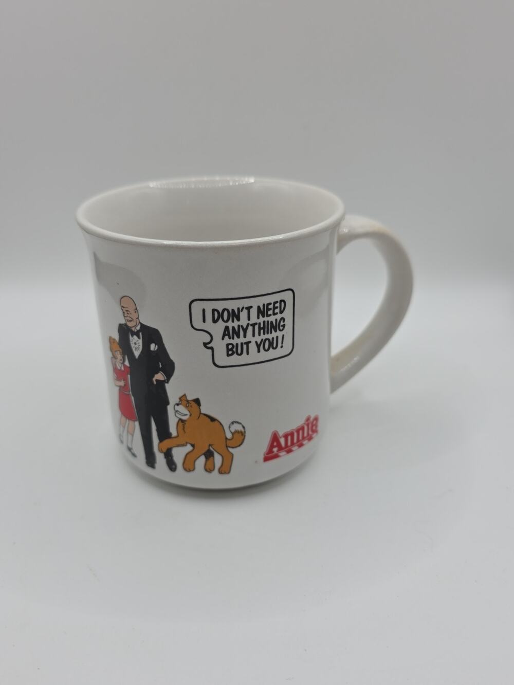 Applause Annie 1982 Vintage Annie Music Movie Coffee Tea Mug Cup Daddy Warbucks